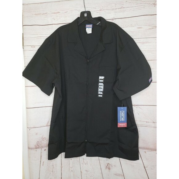 Cherokee Men’s Black Zip-Up Shirt XL – Embroidered Design, 3 Pocket Utility Styl - Picture 2 of 11